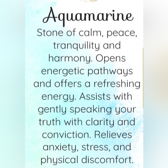 AQUAMARINE 10mm STONE STRETCH BRACELET. - Picture 2 of 7